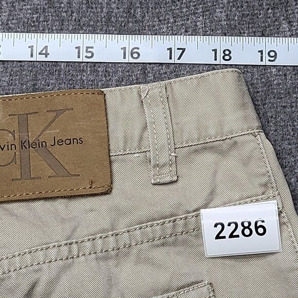 Calvin Klein Jeans Pants Mens 38 Khaki Straight Leg 100% Cotton Casual Classic - Picture 8 of 8